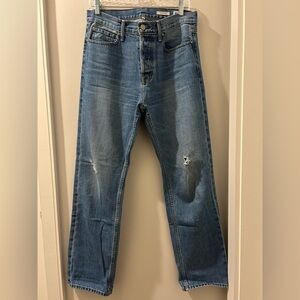Medium Wash No Stretch Straight Leg Denim Pants from NOEND